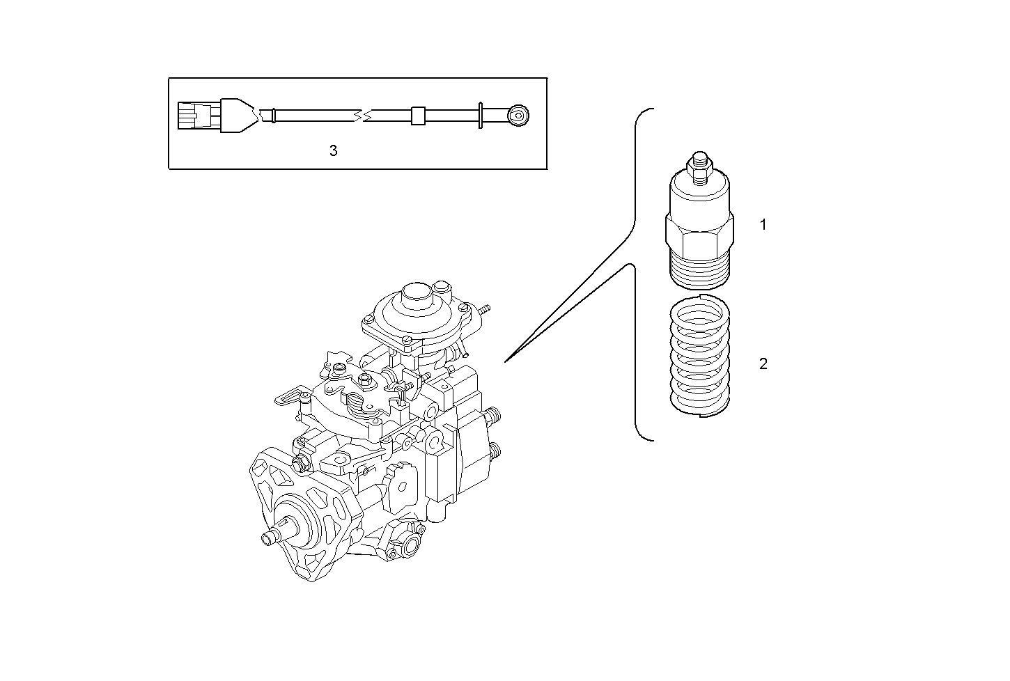STOP SOLENOID - ENERGIZE TO STOP - 12V - N67MNTU20.00 NEF 6 mechanic. - TIER 2 parts diagram