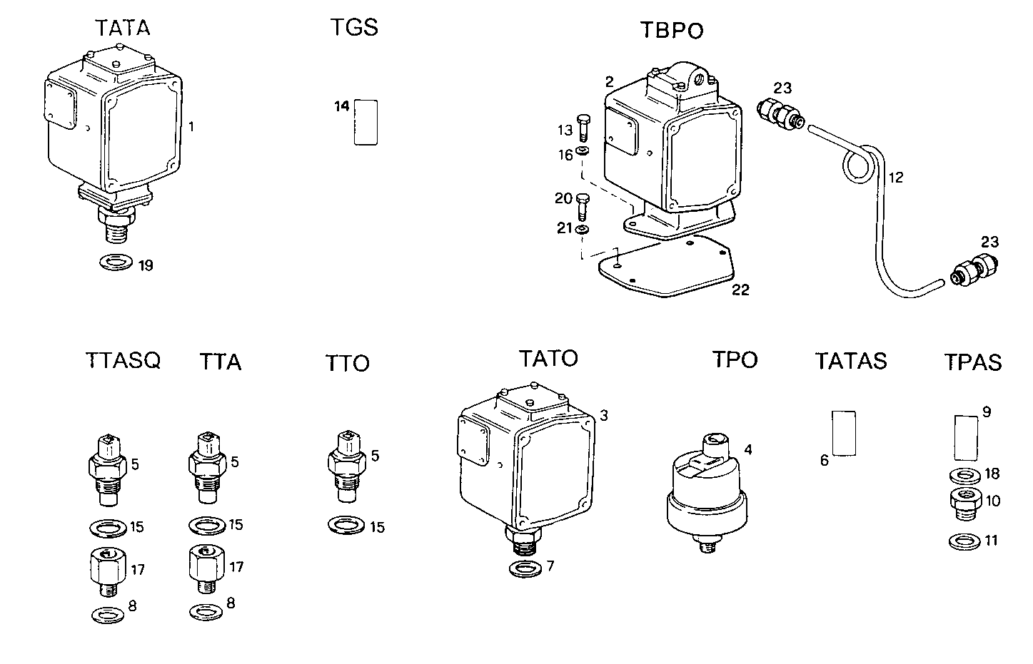 SENDER UNITS FOR INSTRUMENTS - 8291SRG85.10A510 8291SRG85 parts diagram
