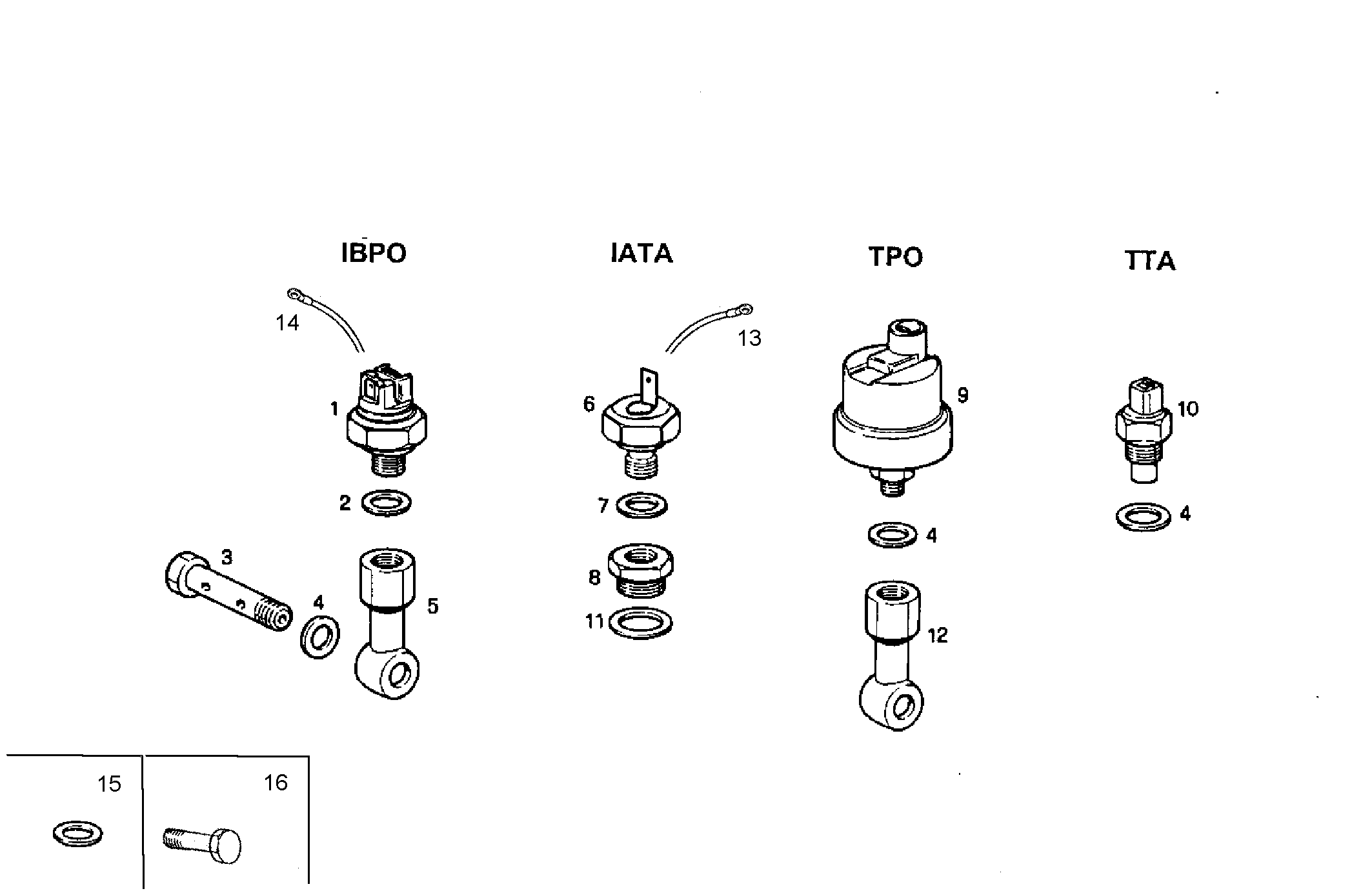 SENDER UNITS FOR INSTRUMENTS - 8065SU07.05 8065SU07 parts diagram