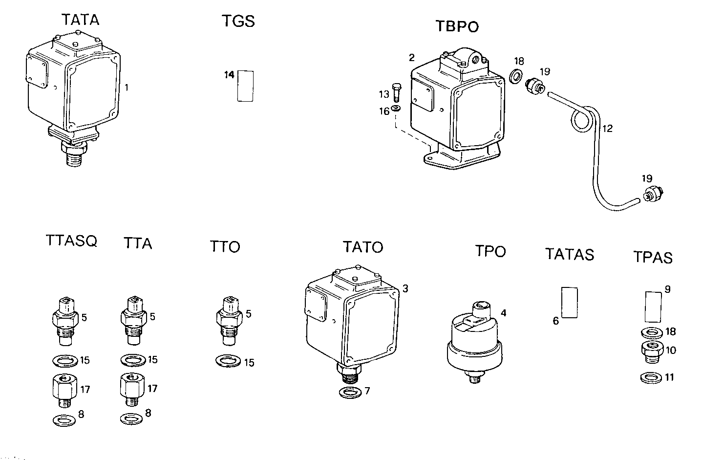 SENDER UNITS FOR INSTRUMENTS - 8291SRG75.10A500 8291SRG75 parts diagram