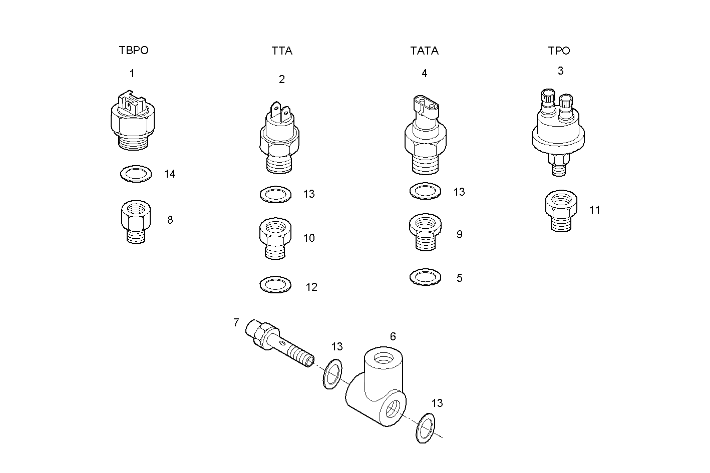 INSULATED POLES VDO TRANSMITTER - 8460SRM50.10A002 8460SRM50 parts diagram