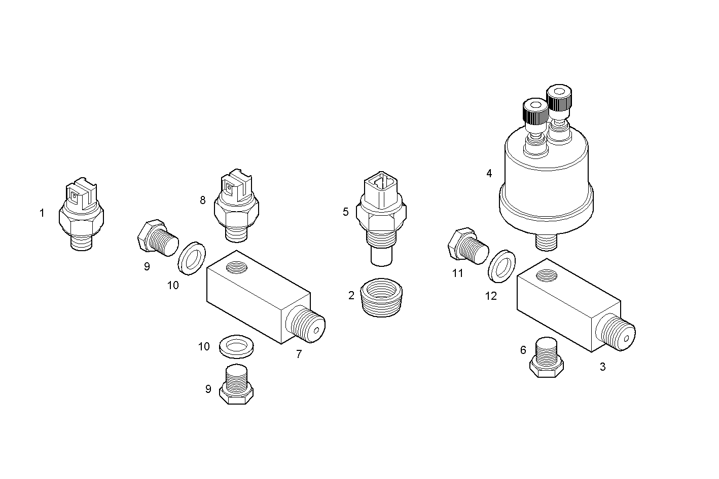 SENDER UNITS ALARMS INSTRUMENT - 12/24V - N45MNAM10.01 NEF 4 mechanic. parts diagram