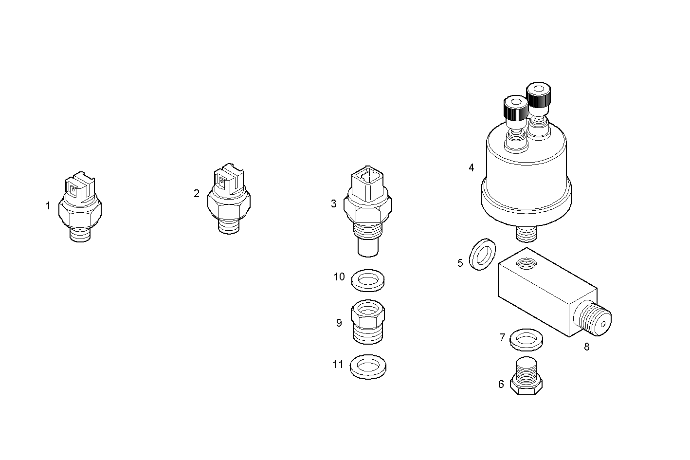 SENDER UNITS FOR INSTRUMENTS - 12/24V - S30ENTM23.10 SOFIM HPI 3.0L parts diagram