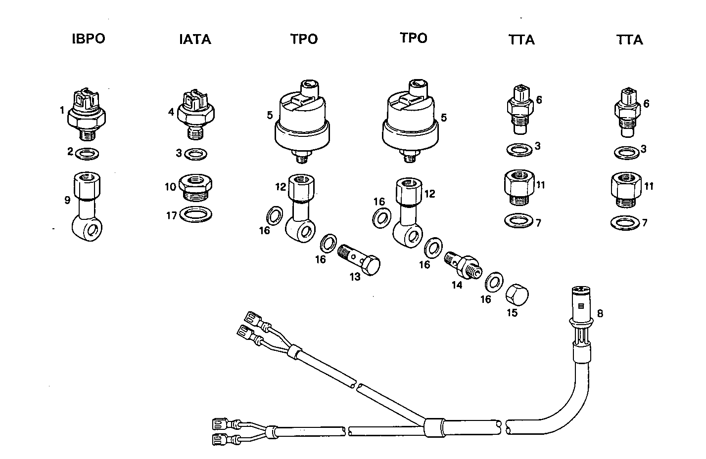 SENDER UNITS FOR INSTRUMENTS - 8061M14.01 8061M14 parts diagram