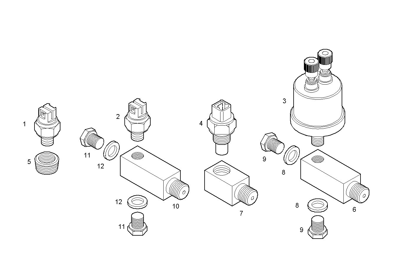 SENDER UNITS ALARMS INSTRUMENT - 12/24V - N45MNAM10.00 NEF 4 mechanic. parts diagram