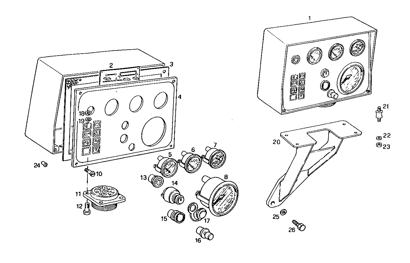 ELECTRIC INSTRUMENTS PANEL - 8281SRM70.12 8281SRM70 parts diagram