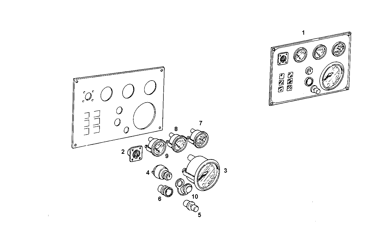 DASH PANEL - 12V - VDO - 8035M06.21 8035M06 parts diagram