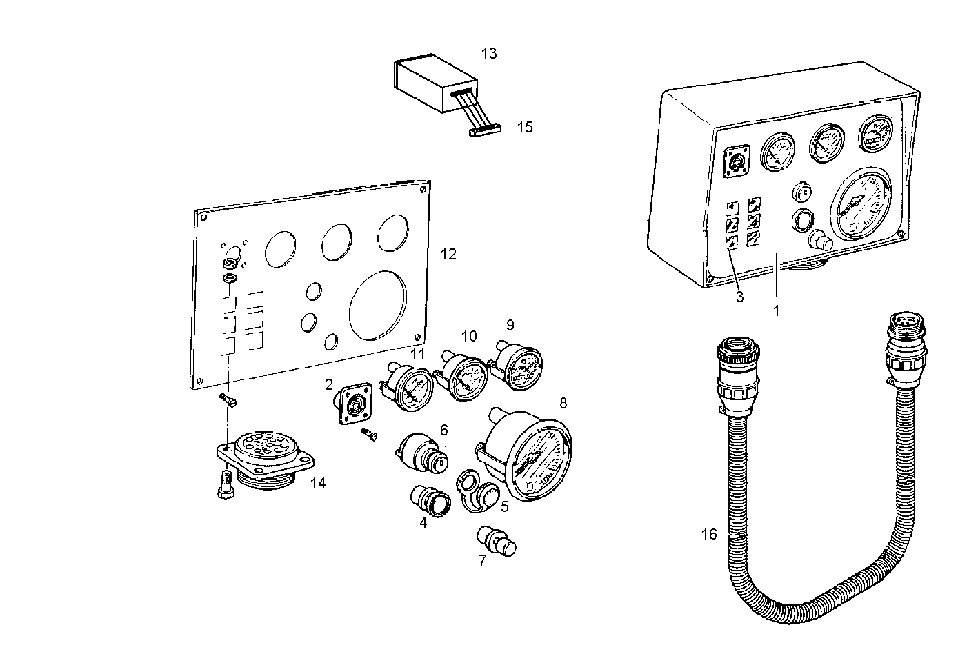 ELECTRIC INSTRUMENTS PANEL - N67MNSM22.11 NEF 6 mechanic. parts diagram