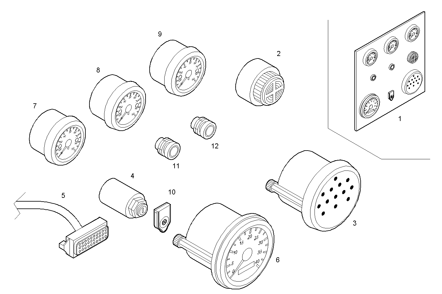 ELECTRIC INSTRUMENTS PANEL - C78ENTM30.10-C 12/03 CURSOR 8 parts diagram