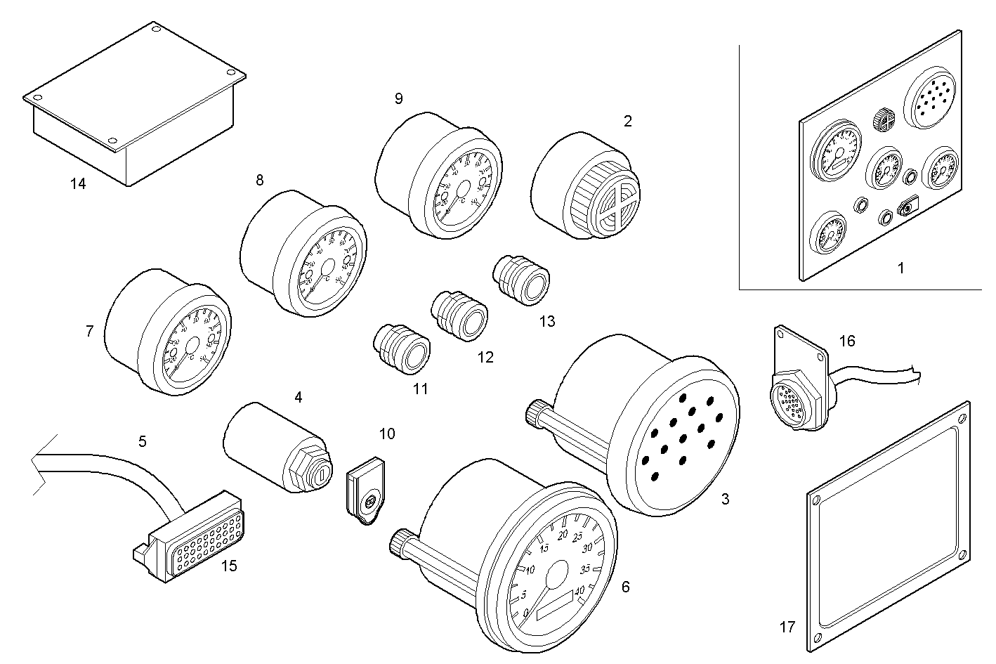 PANEL WITH ELECTRICAL INSTRUMENTS - C13ENTM77.10 CURSOR 13 parts diagram