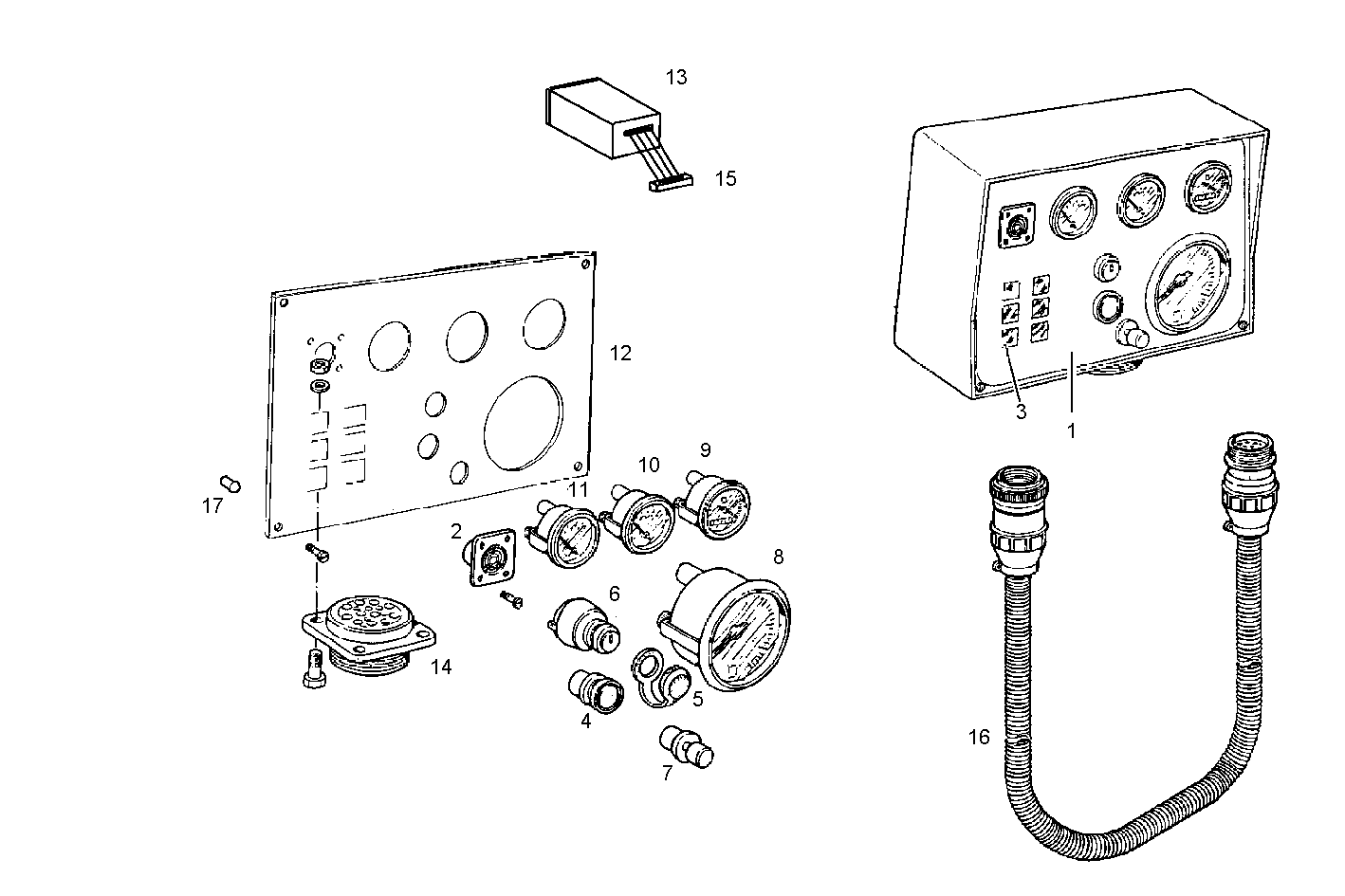 ELECTRIC INSTRUMENTS PANEL - N67MNTM28.11 NEF 6 mechanic. parts diagram