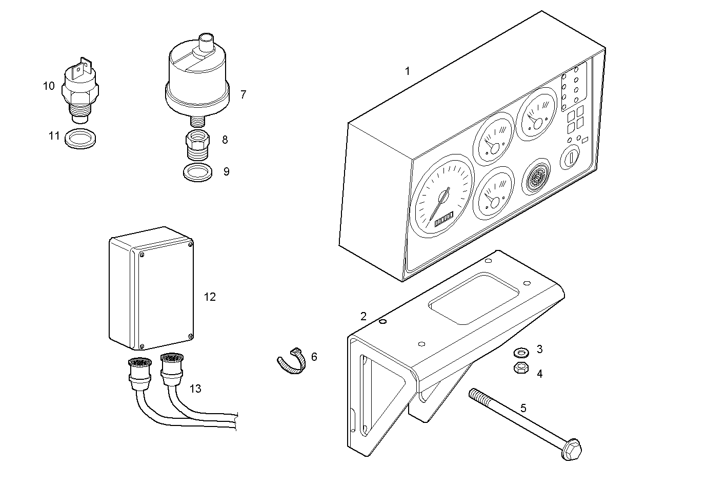PANEL WITH ELECTRICAL INSTRUMENTS - C10ENTD20.00 CURSOR 10 - TIER 2 parts diagram