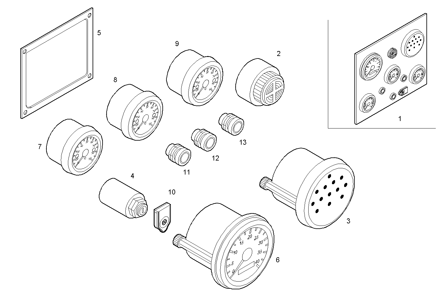 ELECTRIC INSTRUMENTS PANEL - C78ENSM20.10 CURSOR 8 parts diagram