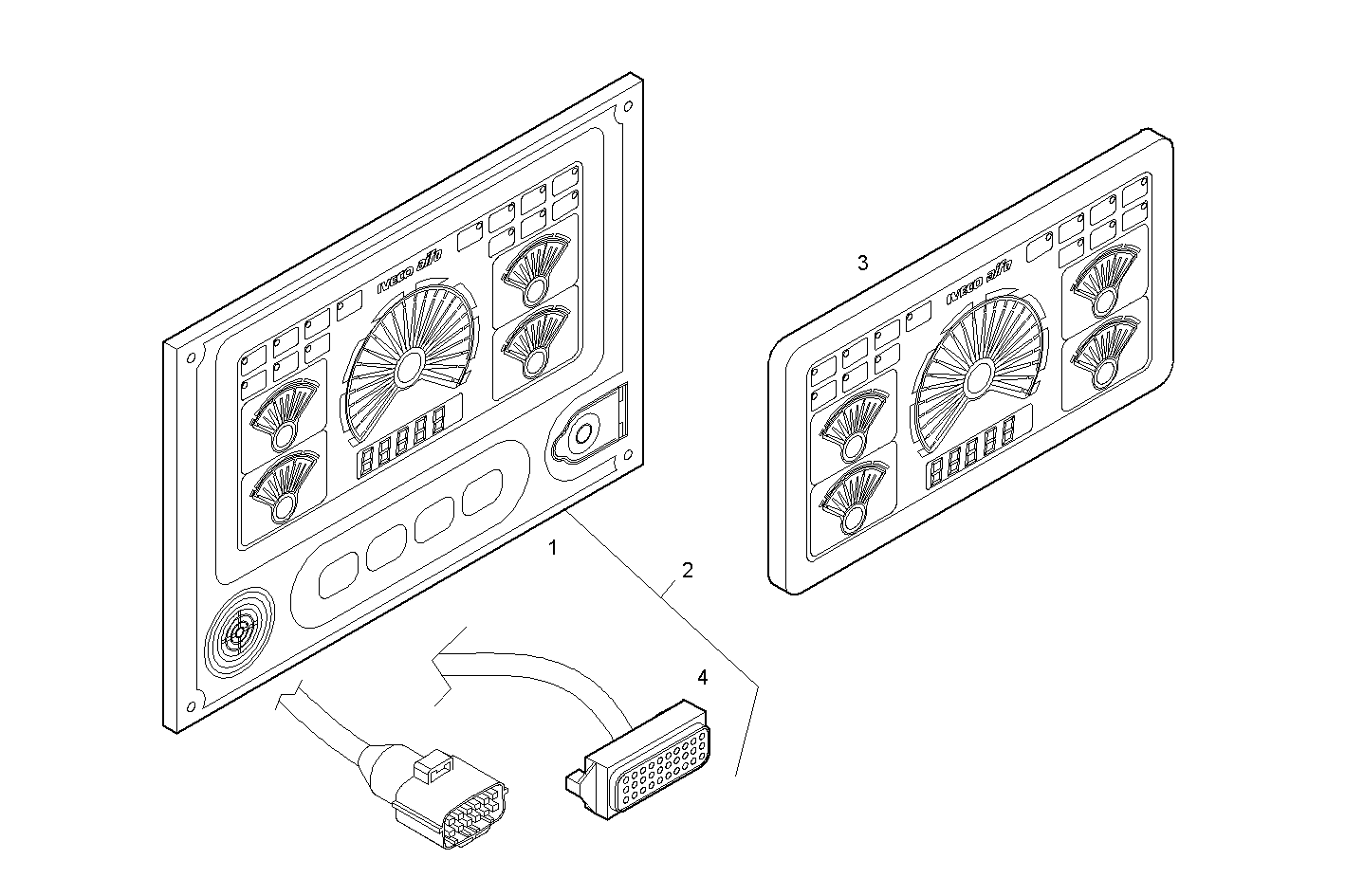 DIGITAL PANEL 12/24V - C13ENSM33.10 CURSOR 13 parts diagram