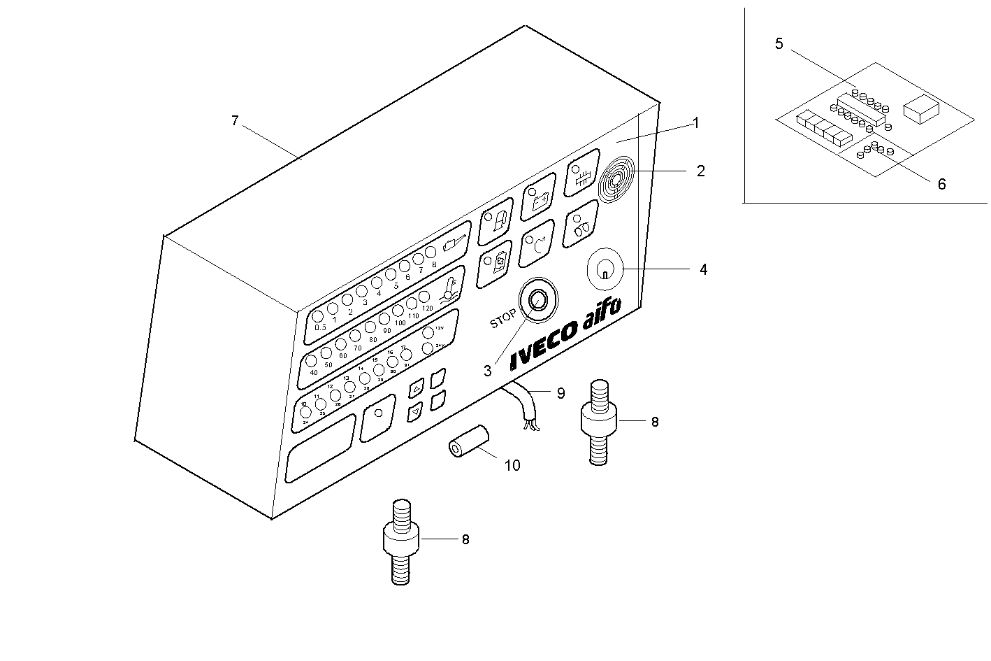 DIGITAL INSTRUMENT PANEL 24V - 8045E00.50 8045E00 parts diagram