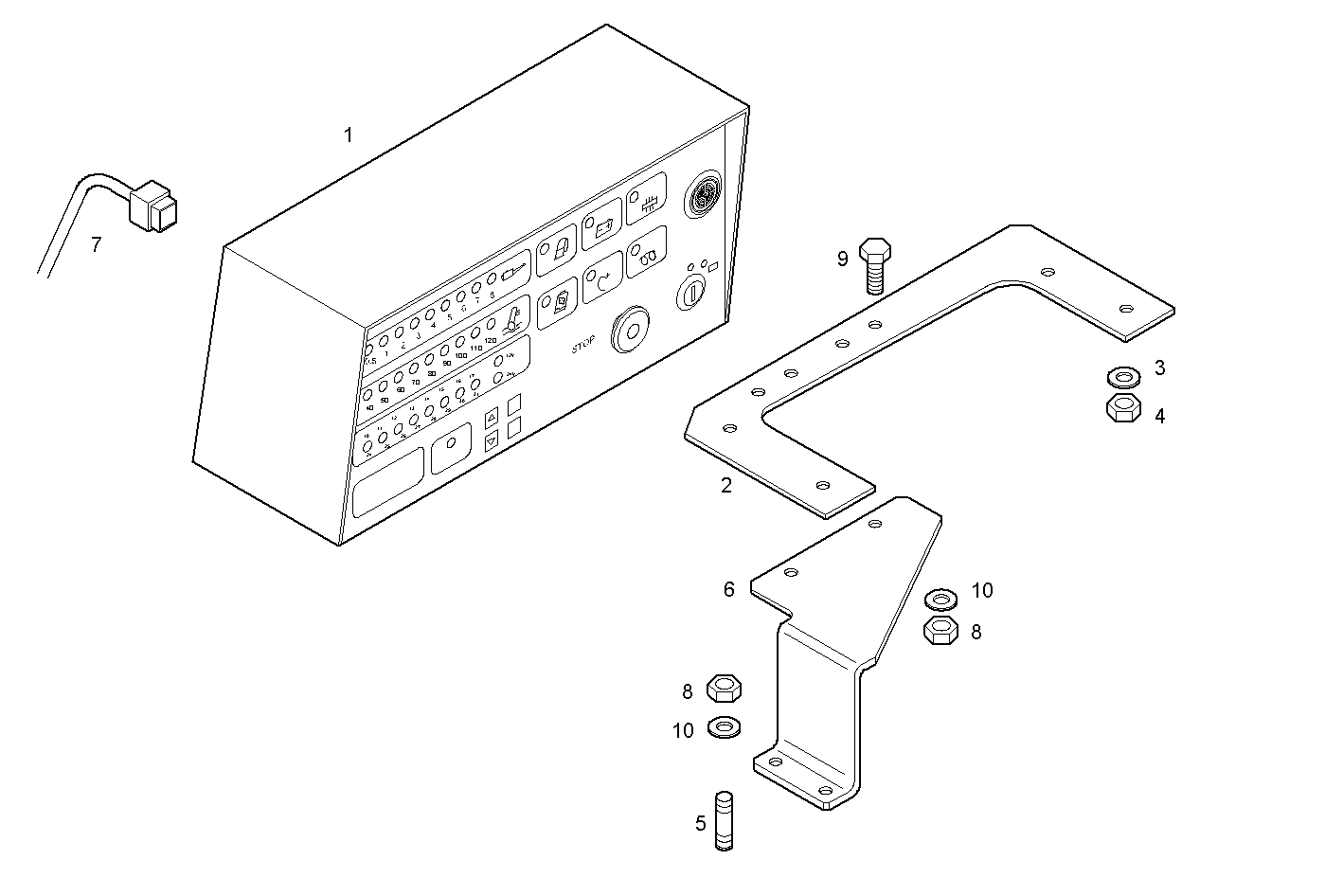 DIGITAL INSTRUMENT  PANEL 24V - PU8210I03.00A106 PU8210I03 parts diagram