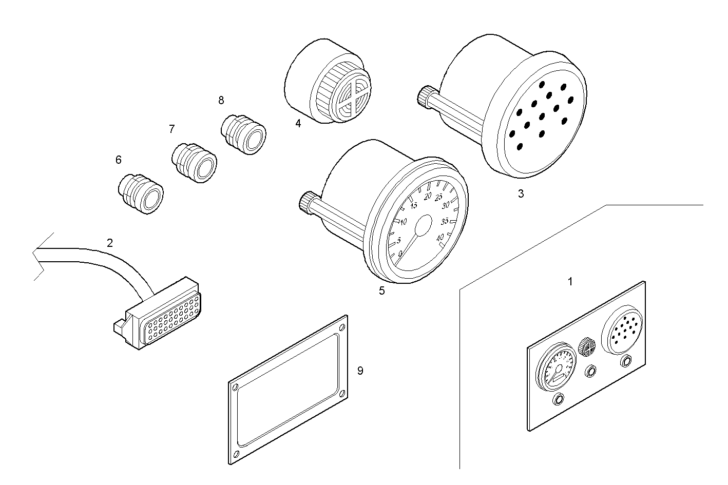 ELECTRIC INSTRUMENTS PANEL - V08ENTM11.10P210 VECTOR 8 parts diagram