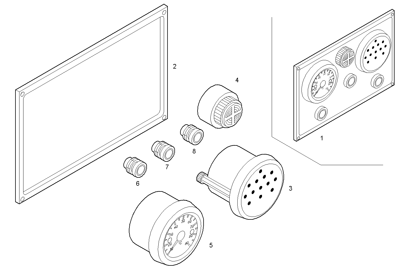PANEL WITH ELECTRICAL INSTRUMENTS - S30ENTM23.10 SOFIM HPI 3.0L parts diagram