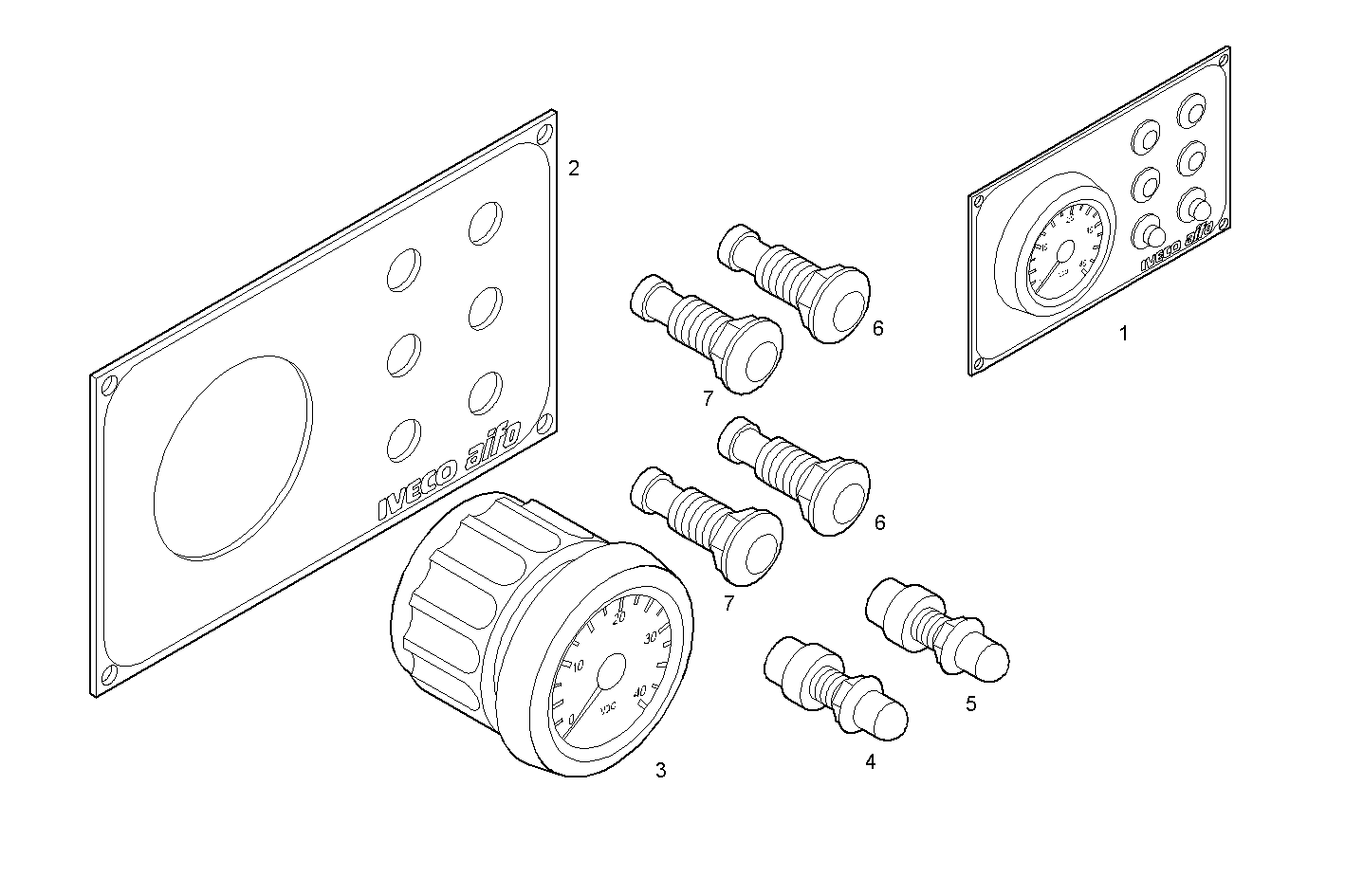 ELECTRIC INSTRUMENTS PANEL - N67MNTM28.11 NEF 6 mechanic. parts diagram