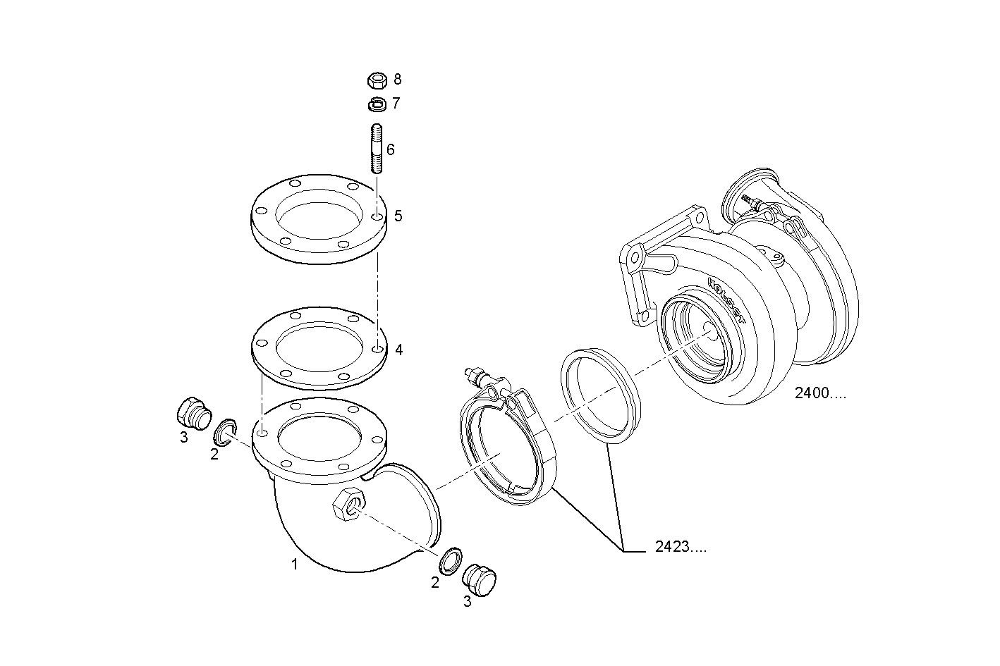 UPWARD REAR EXHAUST ELBOW - CURSOR10TE1D.R991 CURSOR 10 - TIER 3 parts diagram