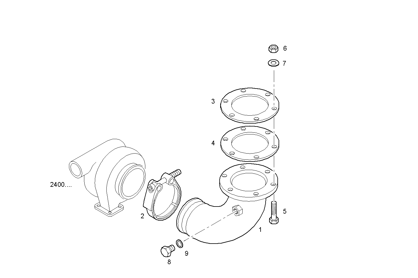 UPWARD REAR EXHAUST ELBOW - C87ENTX60.00 CURSOR 9 - TIER 3 parts diagram