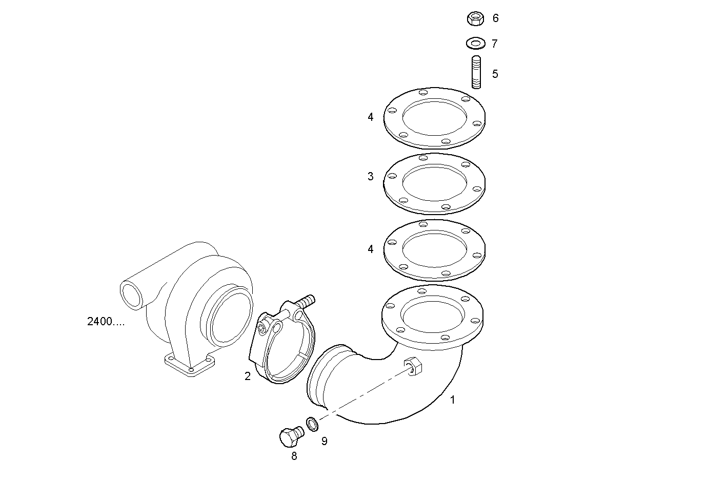 UPWARD REAR EXHAUST ELBOW - C87ENTX20.00 CURSOR 9 - TIER 3 parts diagram