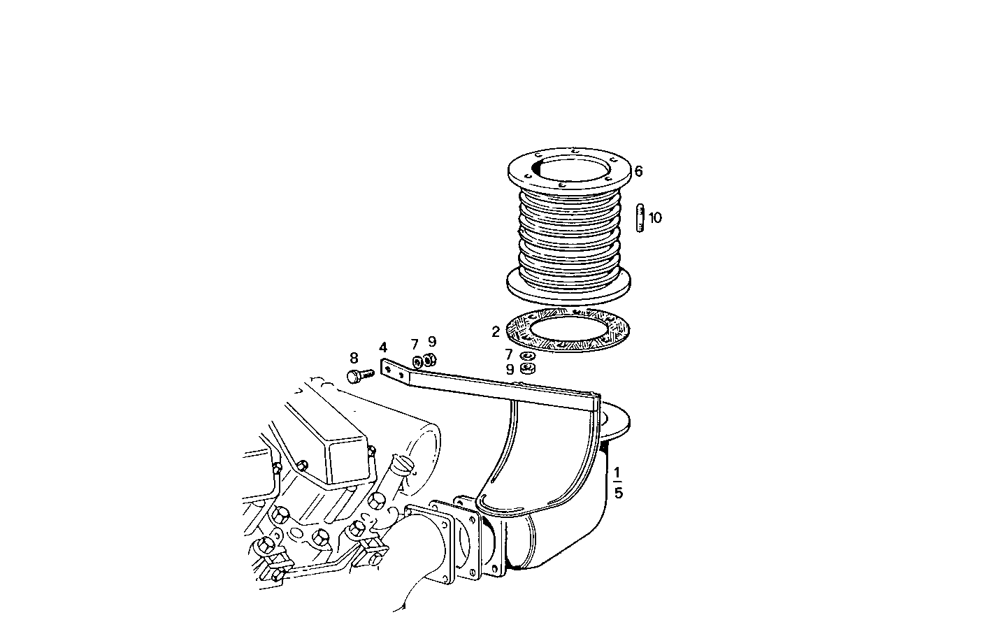 TURNING EXHAUST ELBOW WITH BELLOWS - 8281i03.00 8281I03 parts diagram