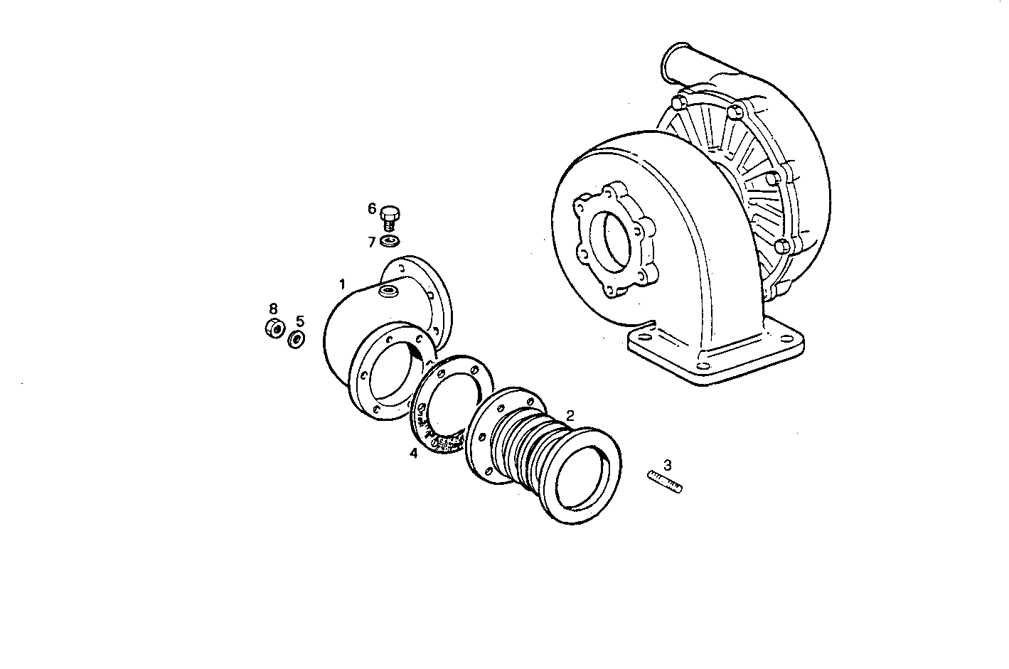 TURNING EXHAUST ELBOW WITH BELLOWS - 8061Si25.05 8061Si25 parts diagram