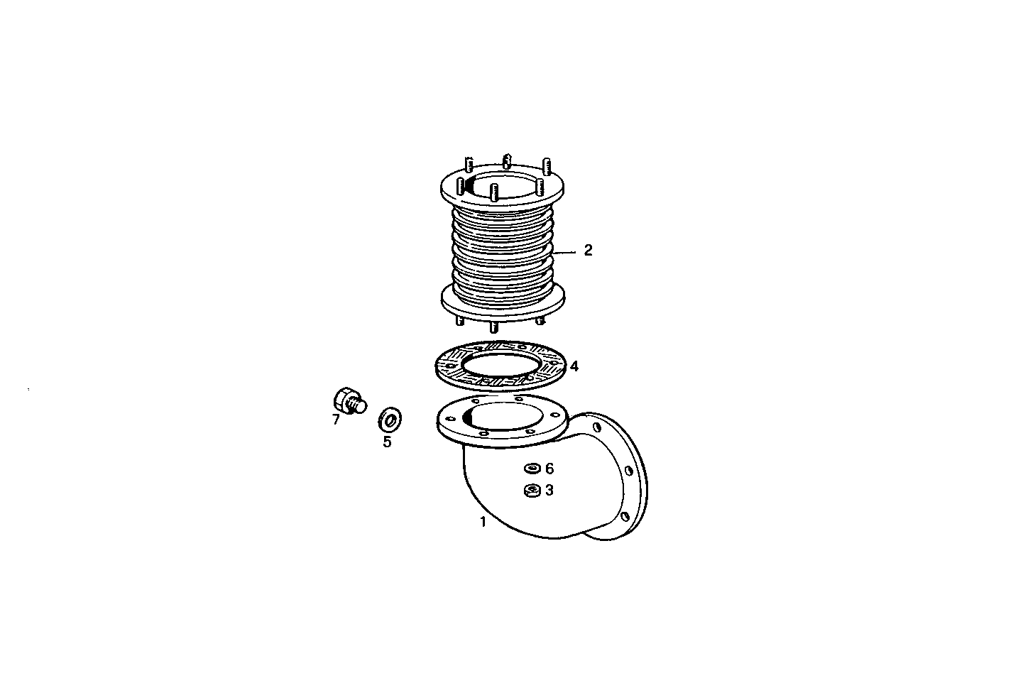 TURNING EXHAUST ELBOW WITH BELLOWS - 8045SE00.00A801 8045SE parts diagram