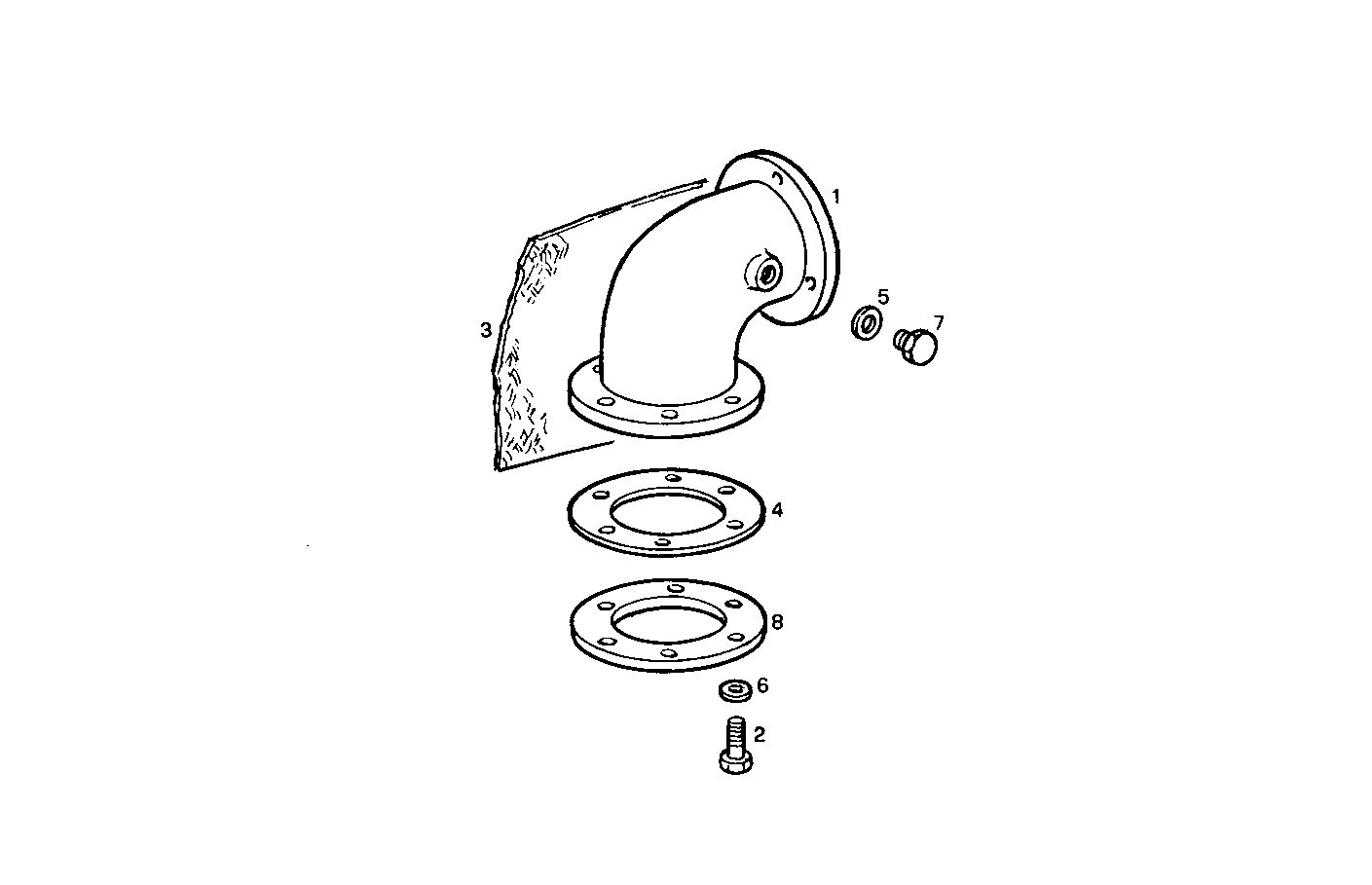 TURNING EXHAUST ELBOW - 8045SU00.50A001 8045SU00 parts diagram