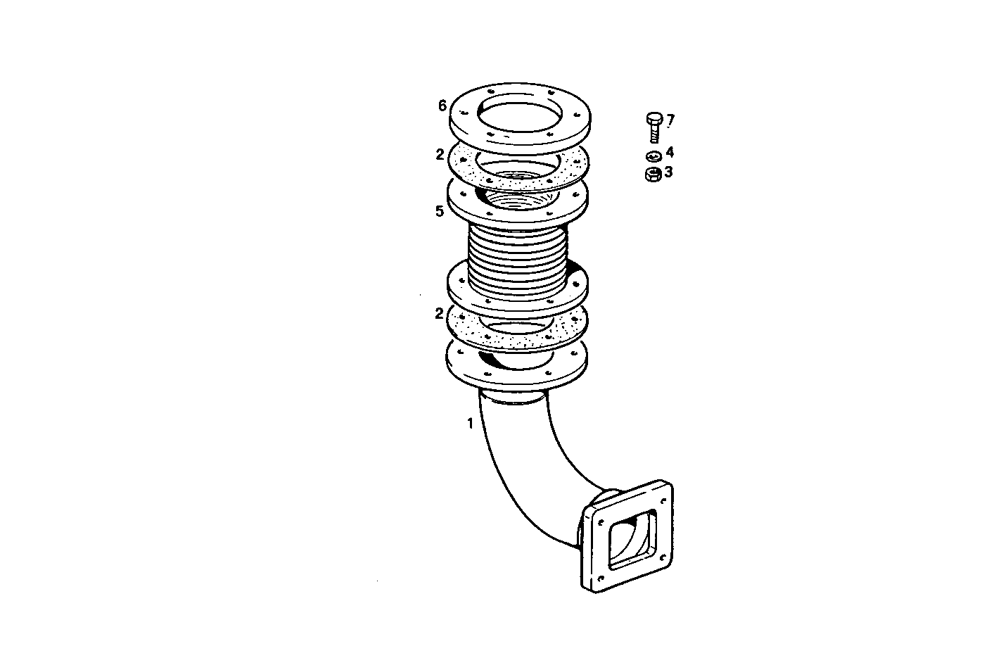 UPWARD REAR EXHAUST ELBOW - 8210M22.10 8210M22 parts diagram