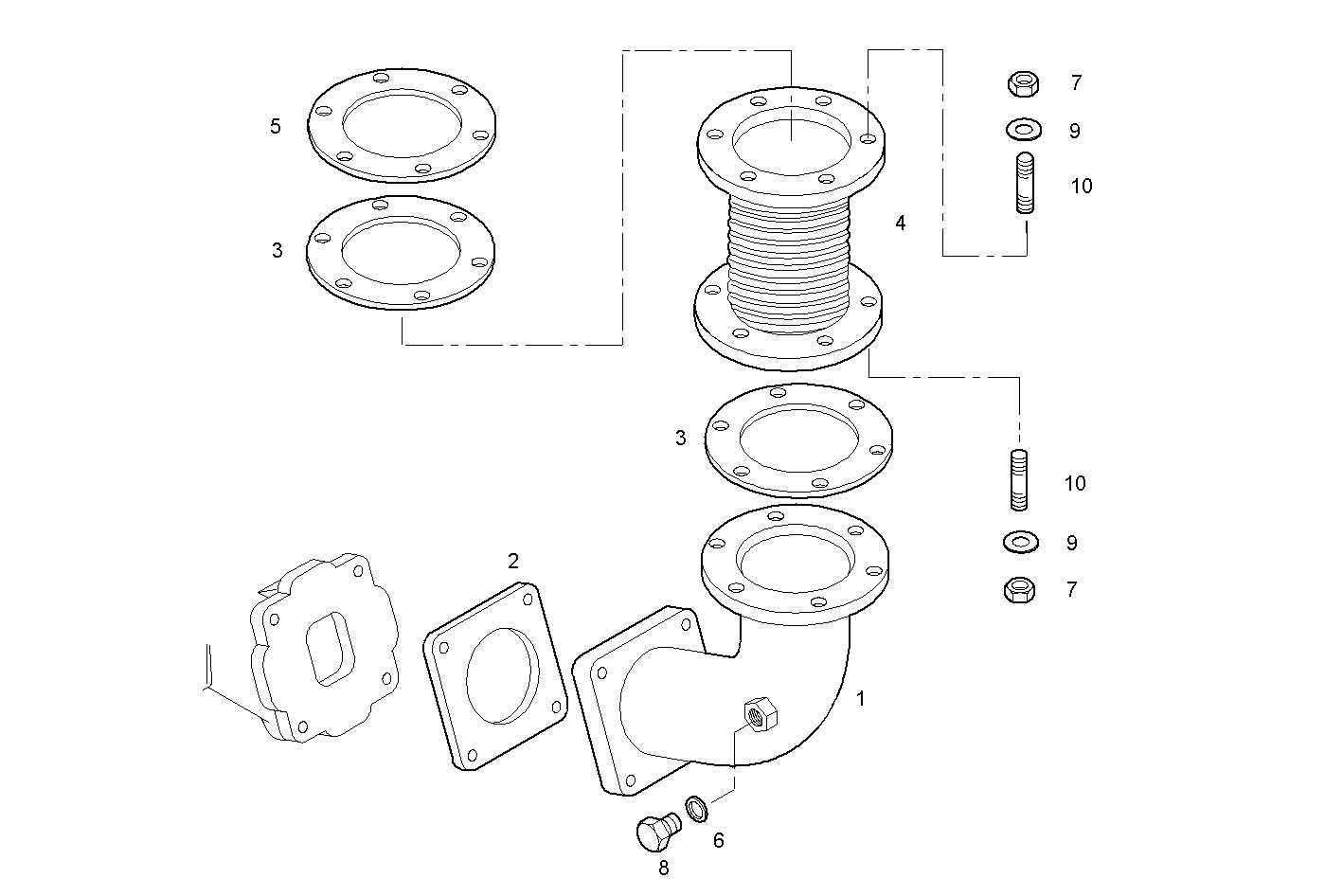 EXHAUST PIPE - N45MNAM10.00 NEF 4 mechanic. parts diagram