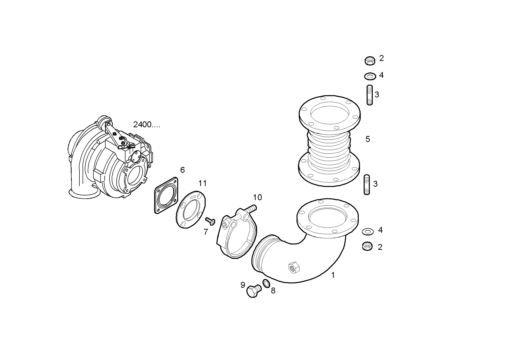 EXHAUST PIPE - C78ENTM55.10 CURSOR 8 parts diagram