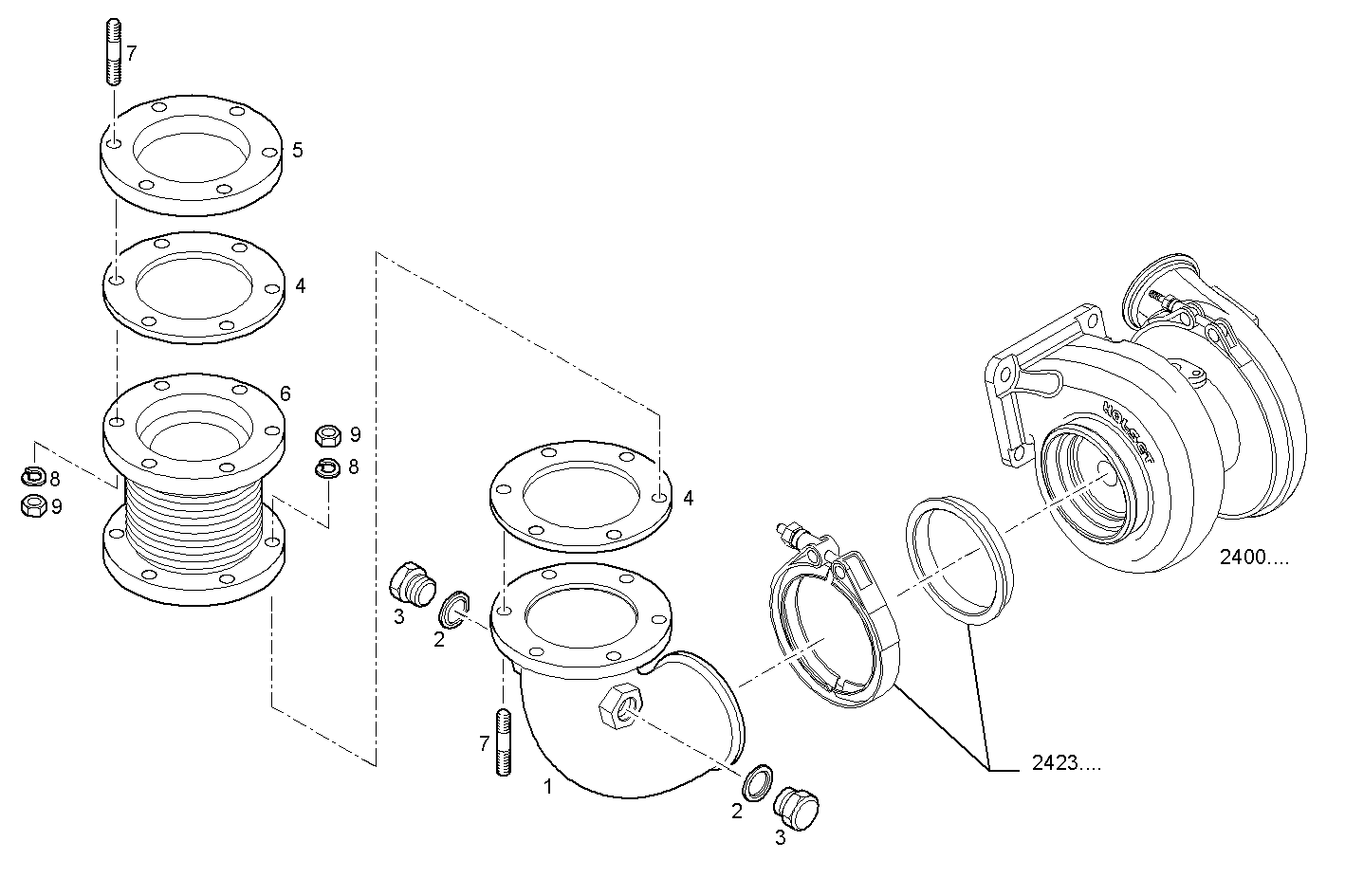 EXHAUST PIPE - GECURSOR300ED.R990 CURSOR 10 - TIER 3 parts diagram