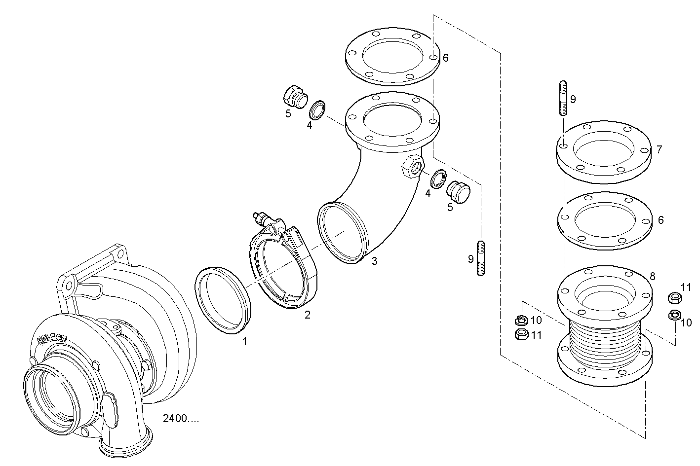 EXHAUST PIPE - C10ENTX20.00A802 CURSOR 10 - TIER 3 parts diagram