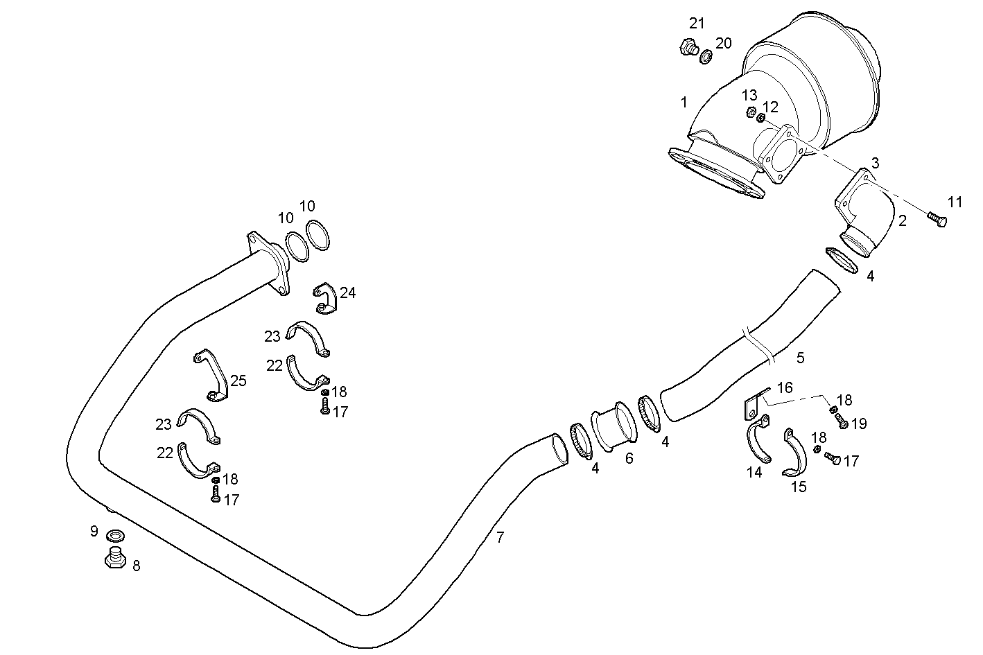 TURNING EXHAUST ELBOW - C13ENTM77.10 CURSOR 13 parts diagram