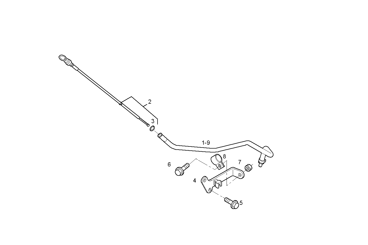 LONG OIL DIPSTICK LEFT SIDE - N67MNTD23.00 NEF 6 mechanic. - TIER 2 parts diagram