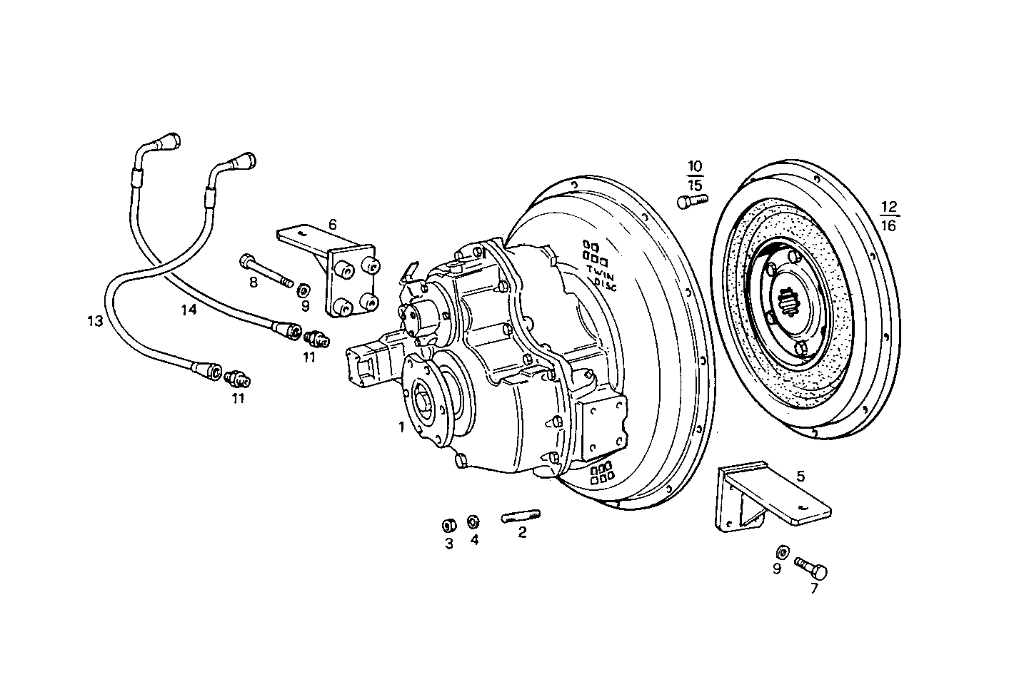 MARINE GEAR TWIN DISC MG 5081 A - 8460SRM50.10 8460SRM50 parts diagram