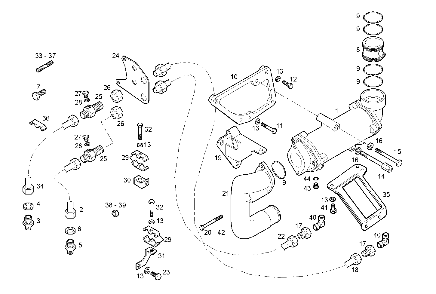 MARINE GEAR TWIN DISC MG 5075 A - C78ENTM50.11 CURSOR 8 parts diagram