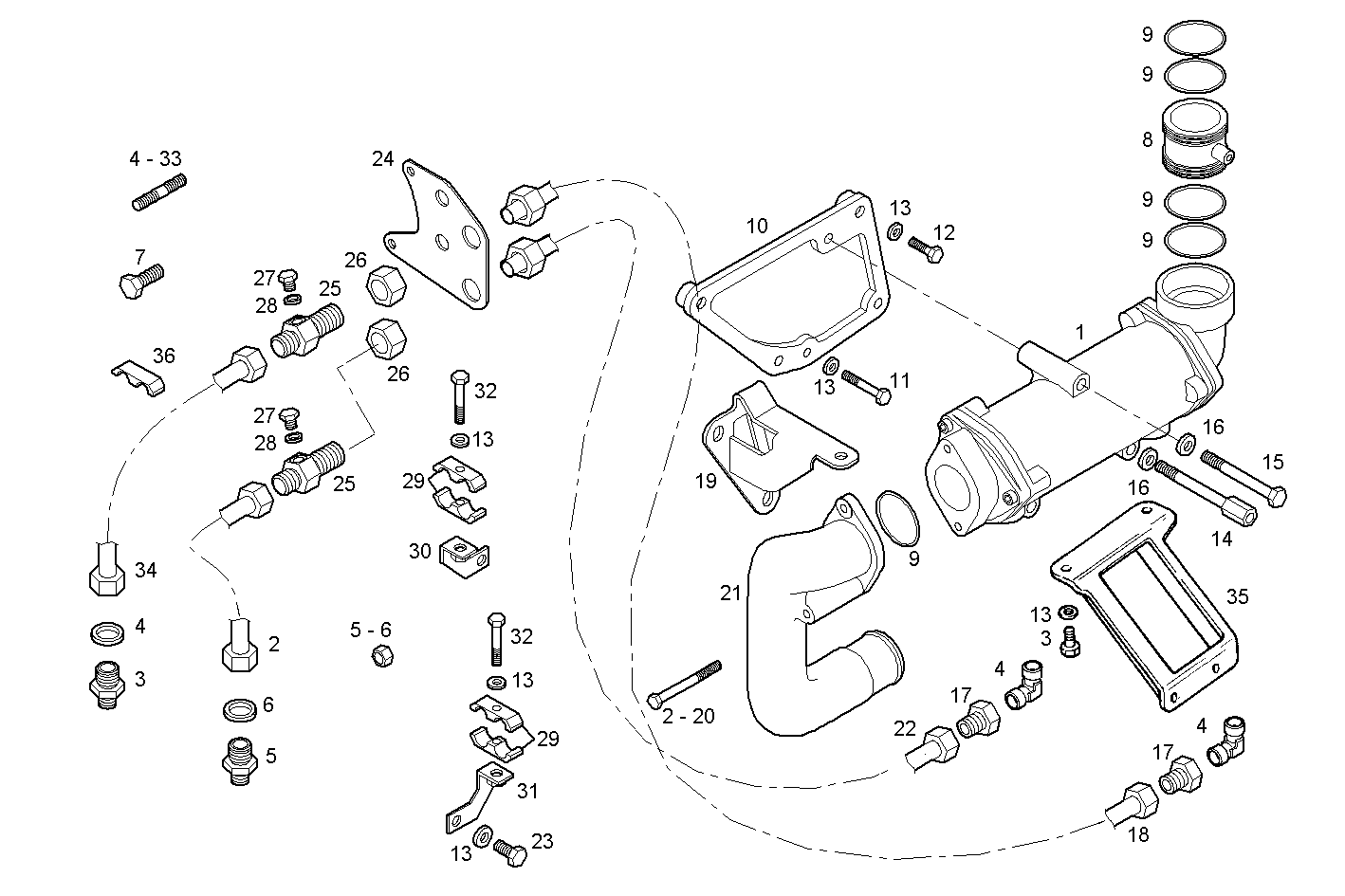 MARINE GEAR ZF-MPM IRM 305 - C78ENTM50.10 CURSOR 8 parts diagram