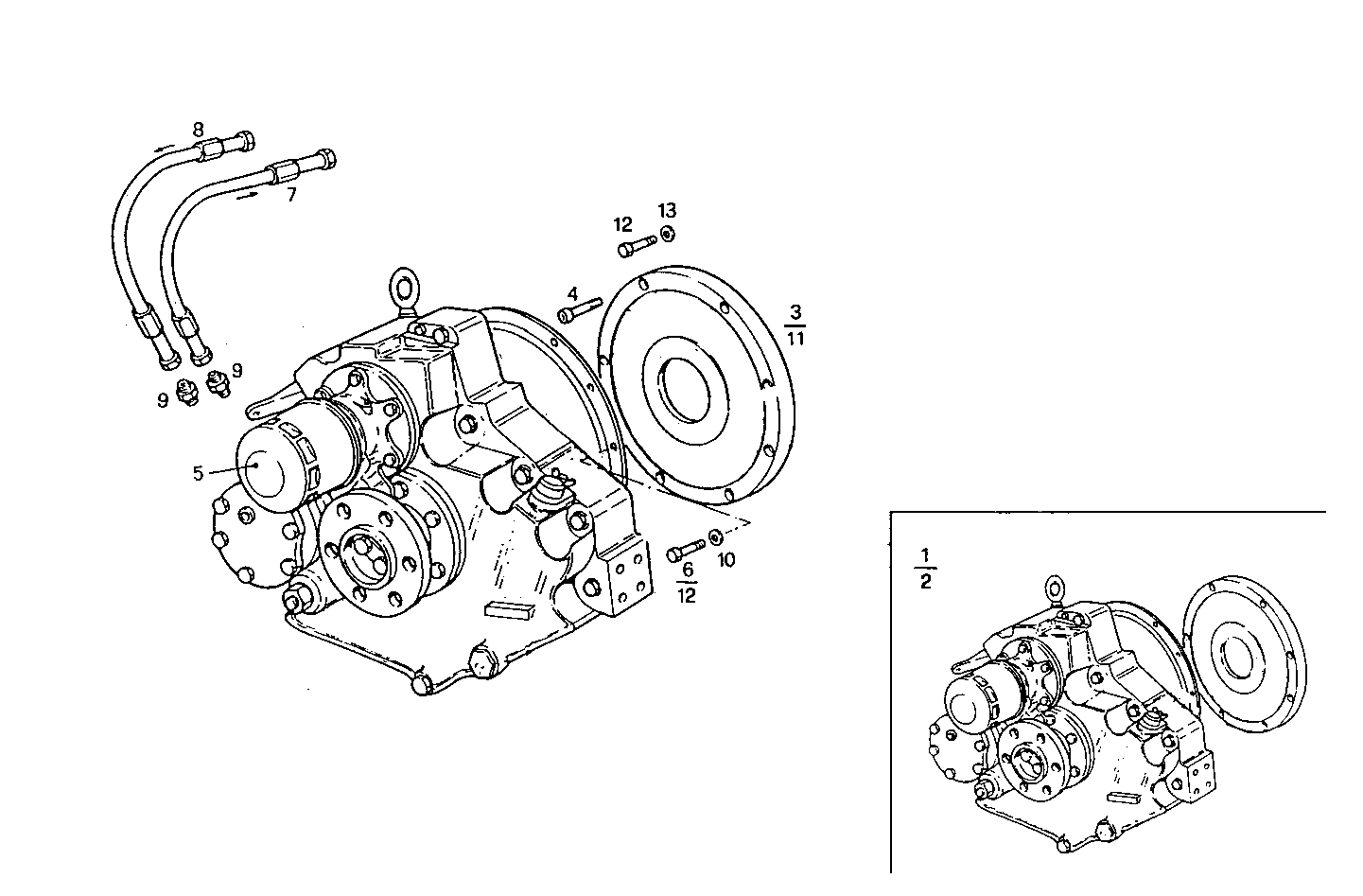 MARINE GEAR ZF-MPM IRM 301 PL2 - 8361SRM40.10 8361SRM40 parts diagram