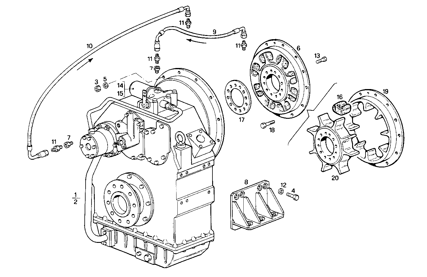MARINE GEAR ZF-MPM IRM 350 - 8210SRM36.10 8210SRM36 parts diagram