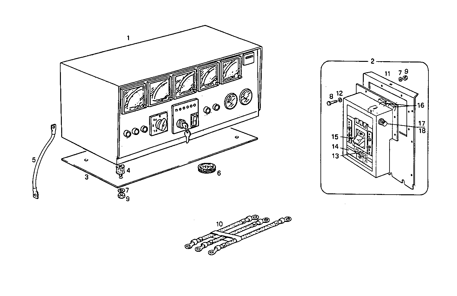 MANUAL CONTROL BOARD FOR ELECT. MACHINE - 8061Si07.05 8061SI07 parts diagram