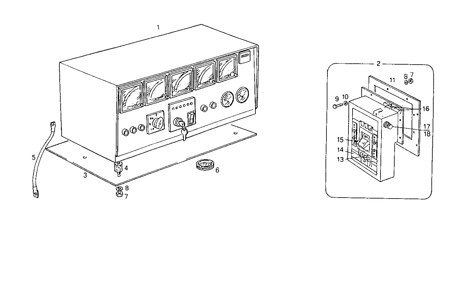 MANUAL CONTROL BOARD FOR ELECT. MACHINE - 8061Si07.05 8061SI07 parts diagram