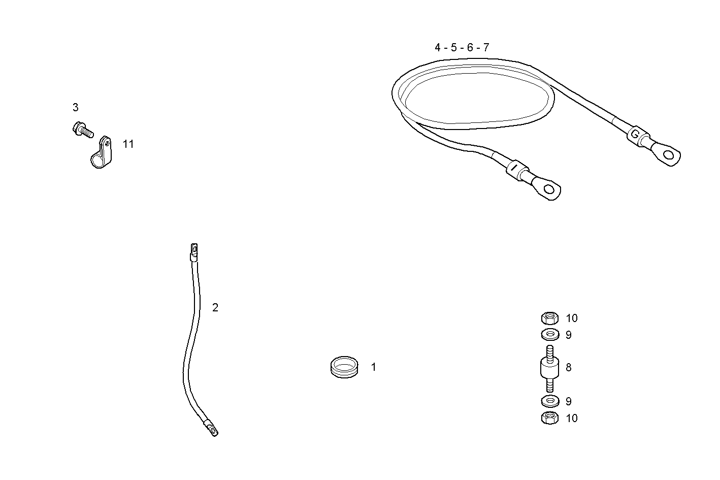 POWER CABLES - GENEF60M.R980 NEF 4 mechanic. parts diagram