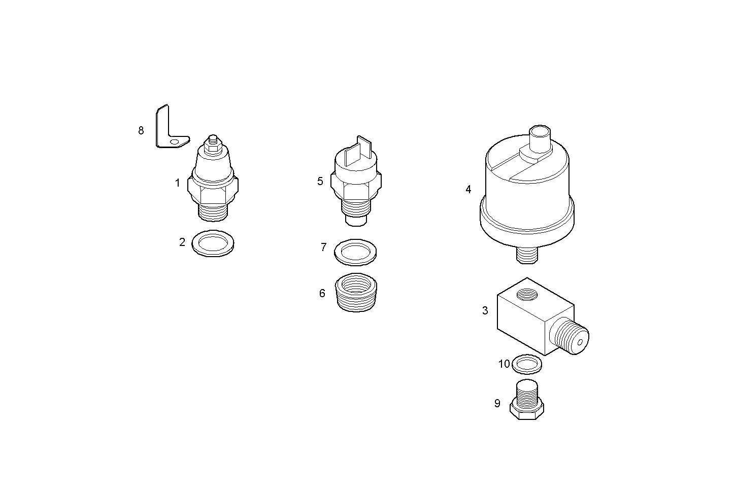 SENDER UNITS HWT/LOP - 12/24V - GENEF85M.R980 NEF 4 mechanic. parts diagram
