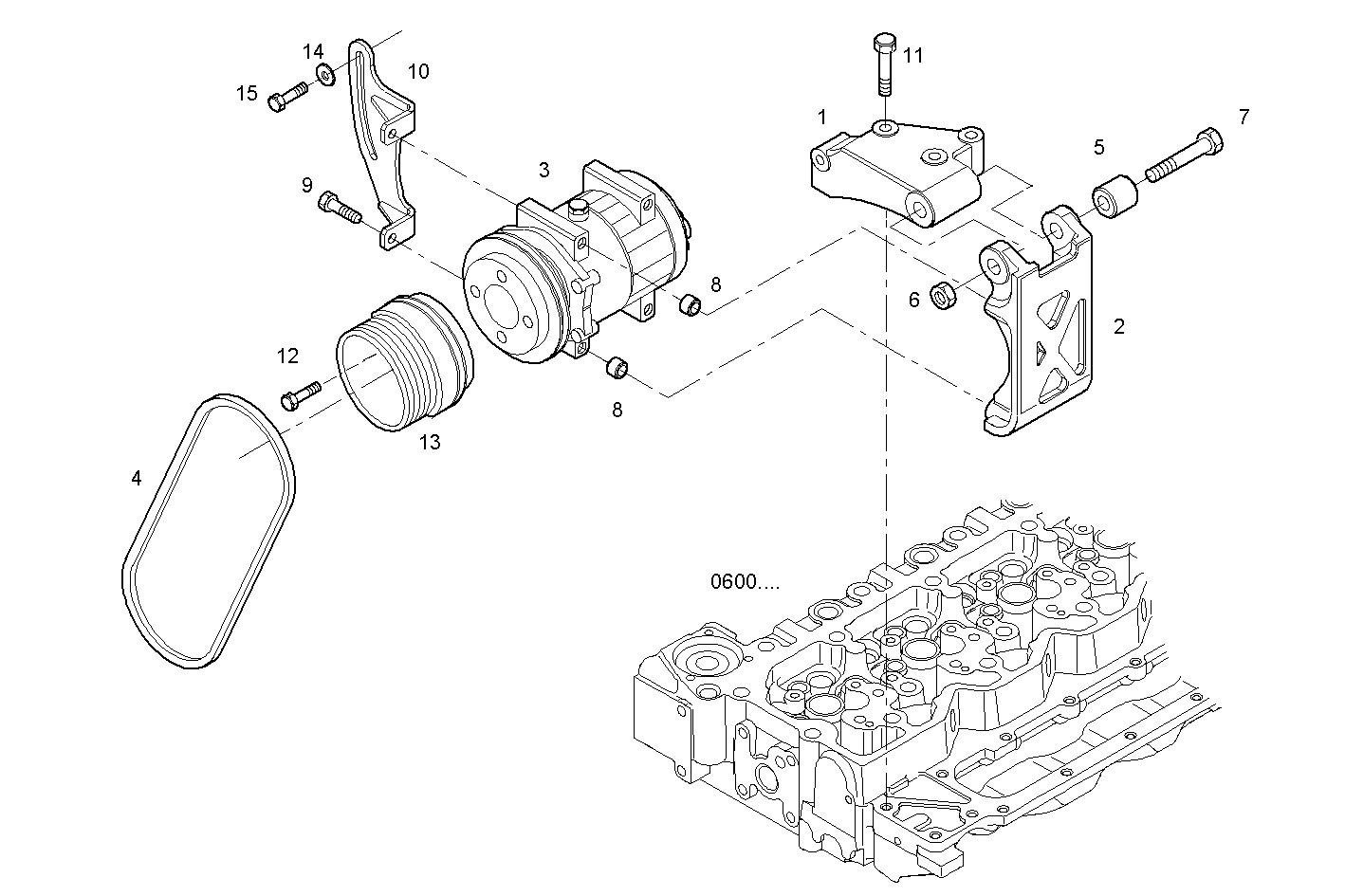 COMPRESSOR AIR CONDITIONING - N45MNTD22.00 NEF 4 mechanic. - TIER 2 parts diagram
