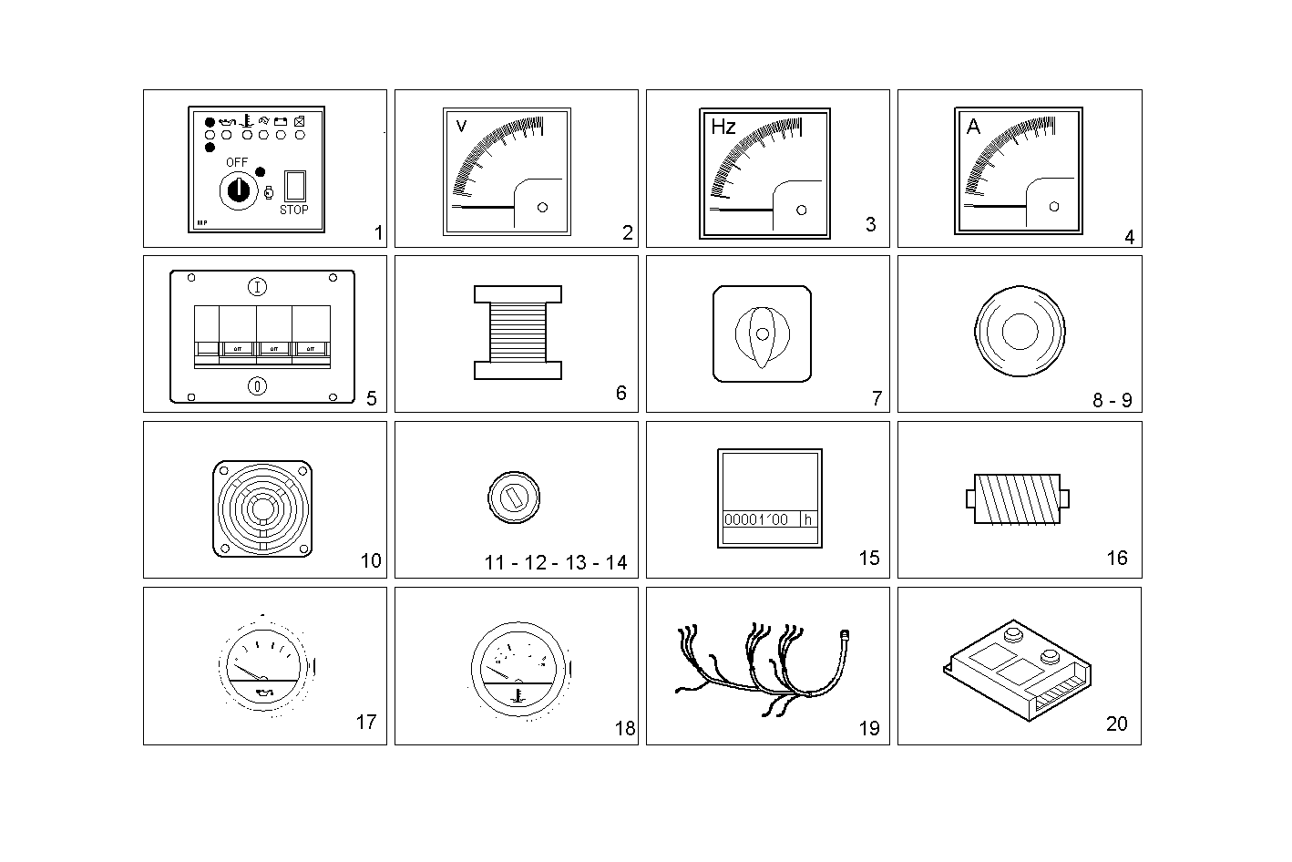 MANUAL CONTROL BOARD FOR ELECT. MACHINE - 8061Si07.05 8061SI07 parts diagram