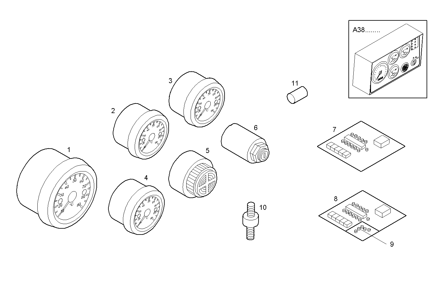 MANUAL CONTROL BOARD - PUC13ENTD20.00A100 CURSOR 13 - TIER 2 parts diagram