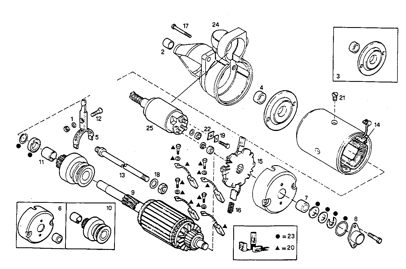 STARTER MOTOR (COMPONENTS) - 8361SI10.00A802 8361SI10 parts diagram